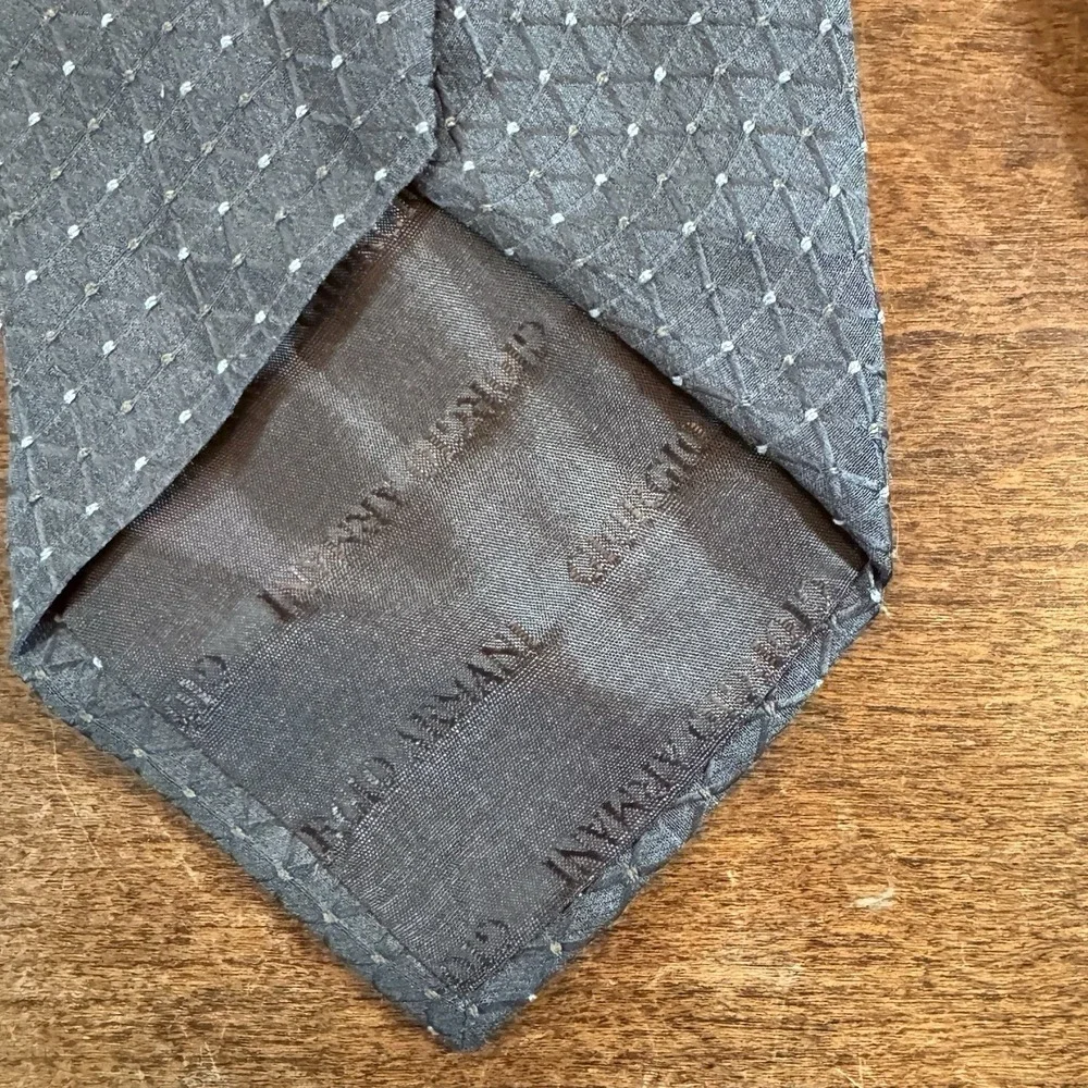 Giorgio Armani Cravatte Men Silk Dress Neck Tie Blue Checked‎ Italy 3 7/8
